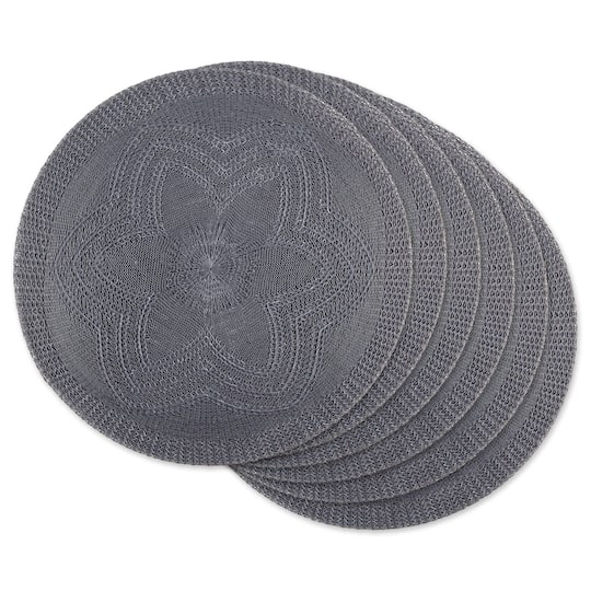 DII® Woven Round Placemats, 6ct. in Gray | 15" x 15" | Michaels®